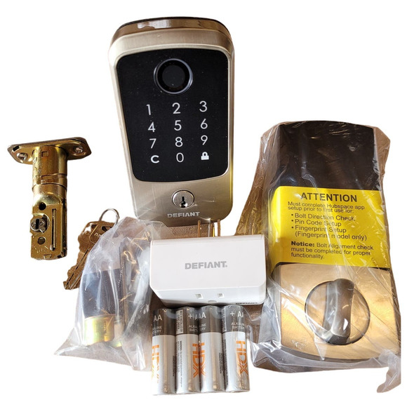 Defiant Hubspace Satin Nickel Biometric Fingerprint Electronic Touchpad Deadbolt - Picture 2 of 7